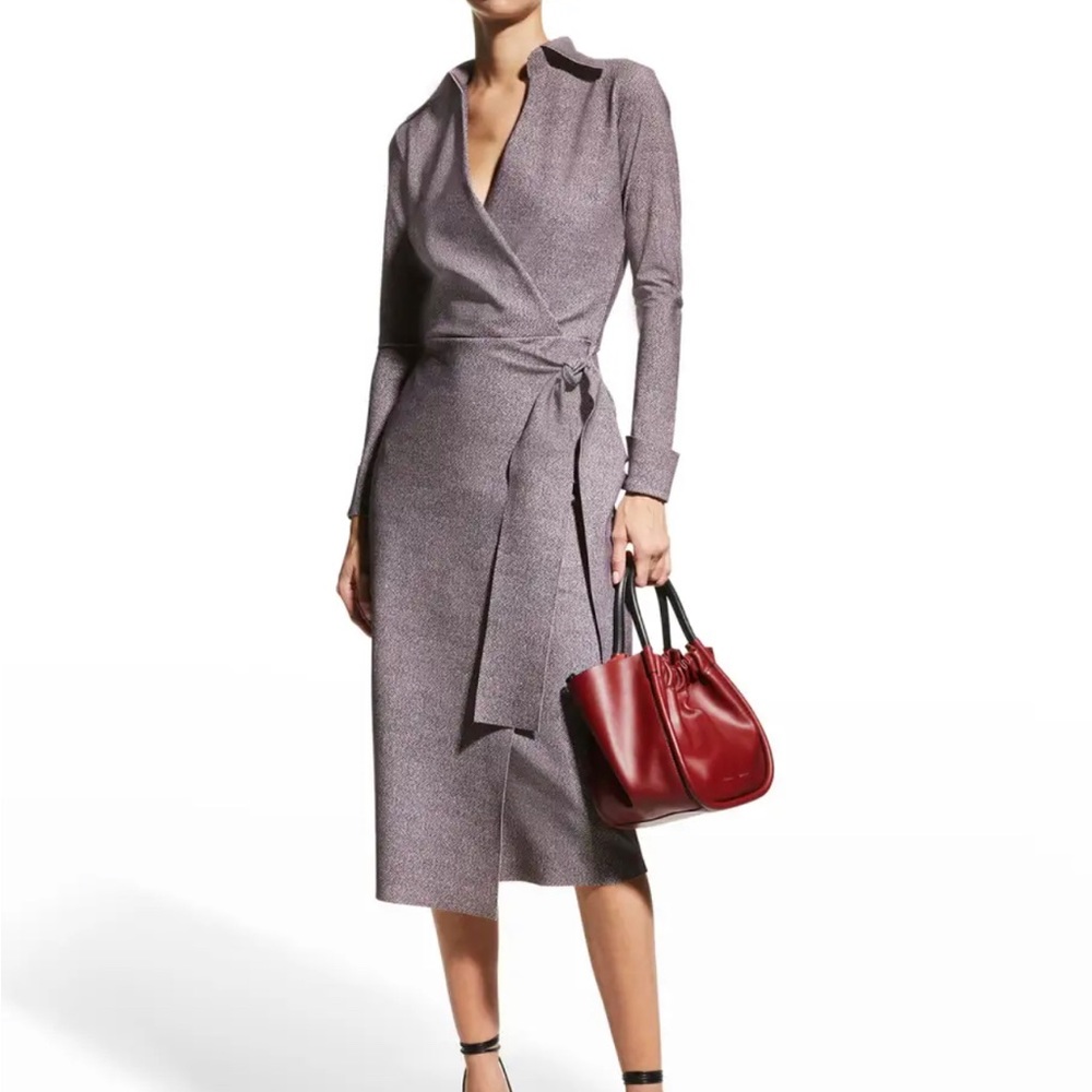 Chairs Boni La Petite Robe Kamala Shirt-Collar Tweed Wrap Dress - Size 12/48